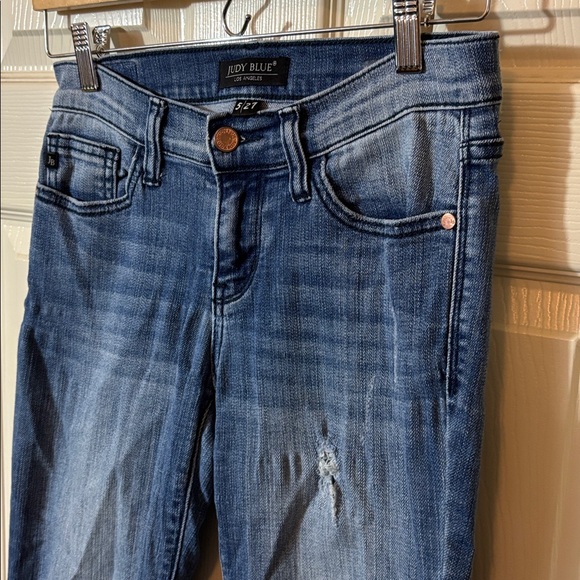 Judy Blue Women's Distressed Blue Skinny Jeans - Picture 2 of 10